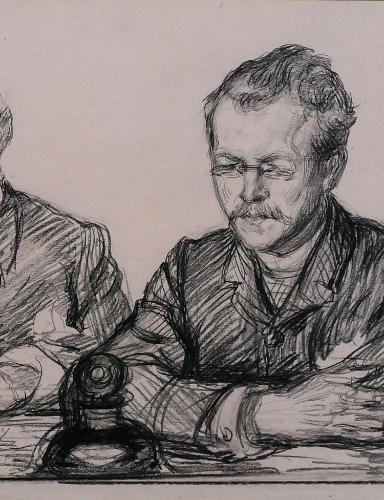 Paul RENOUARD 1845-1924 Portraits of men at the United States Congress in Washington, drawing, circa 1890
