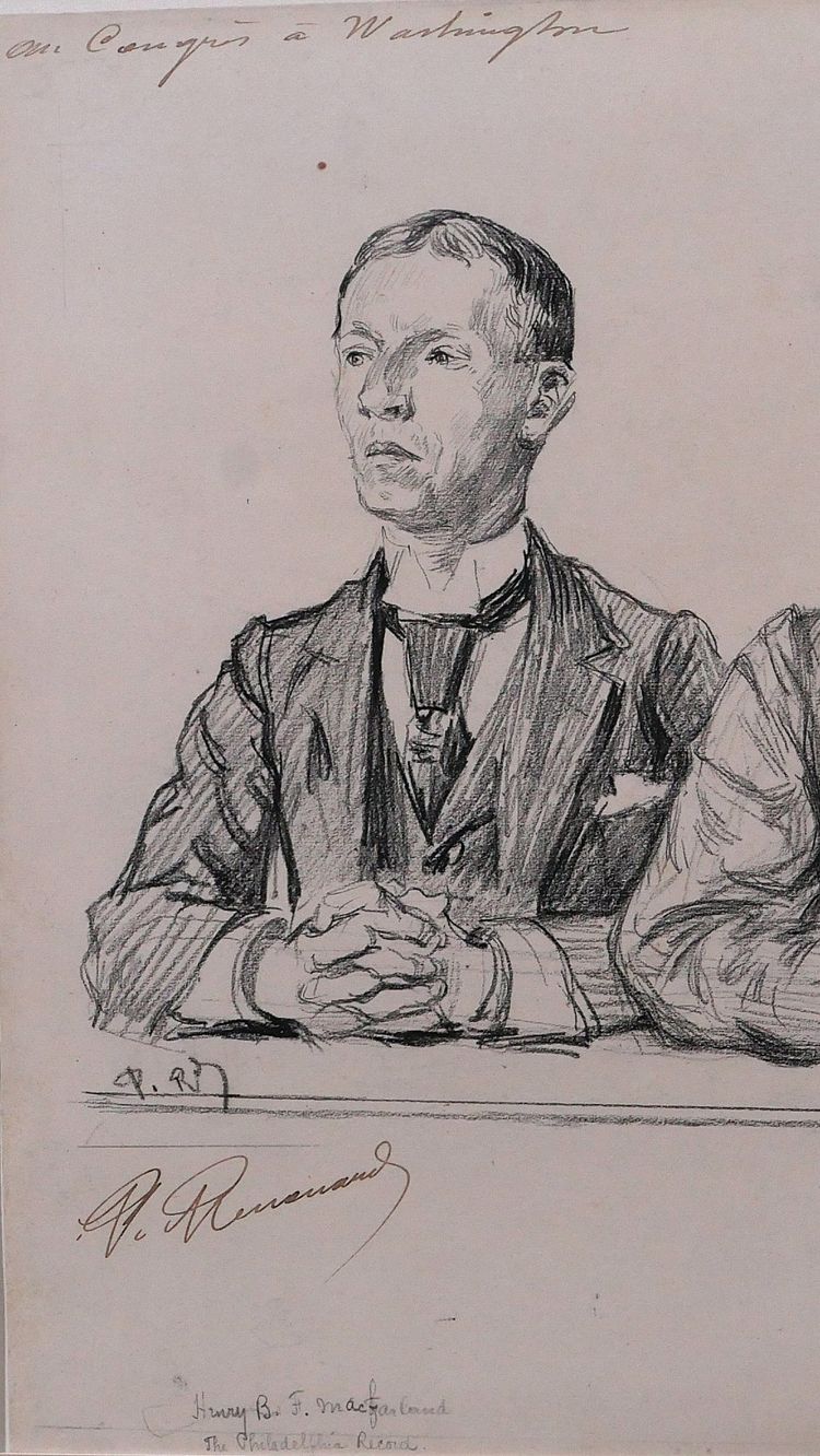Paul RENOUARD 1845-1924 Portraits of men at the United States Congress in Washington, drawing, circa 1890