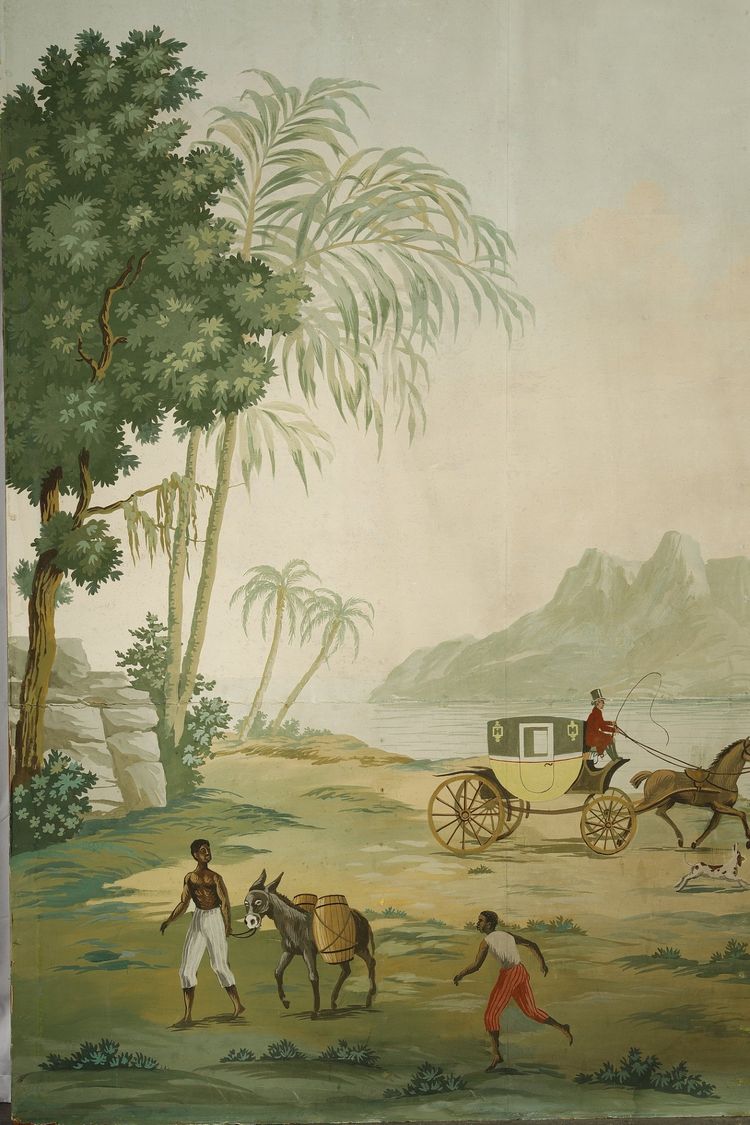 PANORAMIC WALLPAPER PANEL, EXOTIC SCENE IN THE ZUBER STYLE
