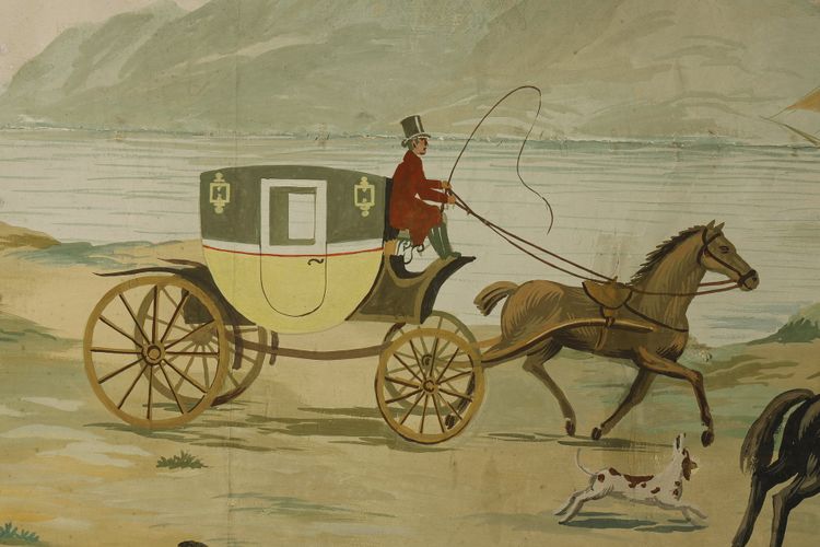 PANORAMIC WALLPAPER PANEL, EXOTIC SCENE IN THE ZUBER STYLE