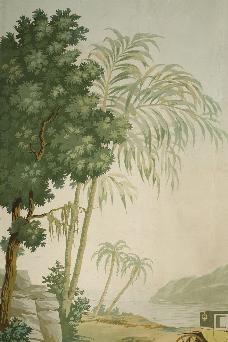 PANORAMIC WALLPAPER PANEL, EXOTIC SCENE IN THE ZUBER STYLE