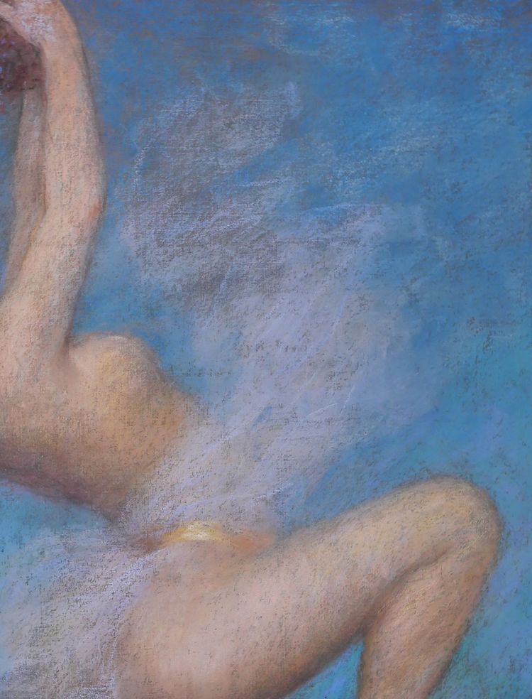Pierre Carrier-Belleuse 1851-1932 Tänzerin, nackte Frau, Bacchantin, Pastell, um 1920 Gemälde Zeichnung