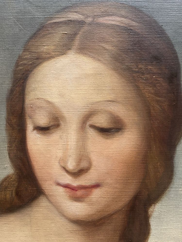 HST-Gemälde Madonna mit Kind im italienischen Stil nach Raffaello Sanzio + Rahmen