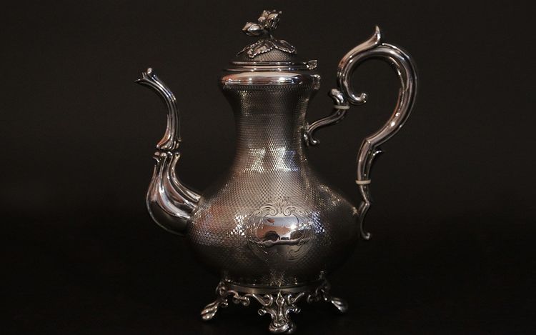 Sterling silver teapot, XIXth century