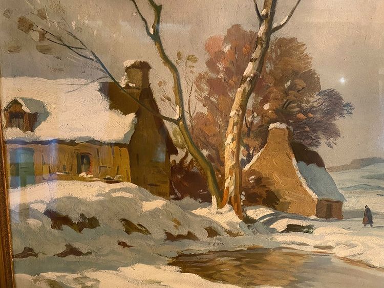 Paul André Jean Eschbach (1881-1961) oil on paper. “Snowy landscape”