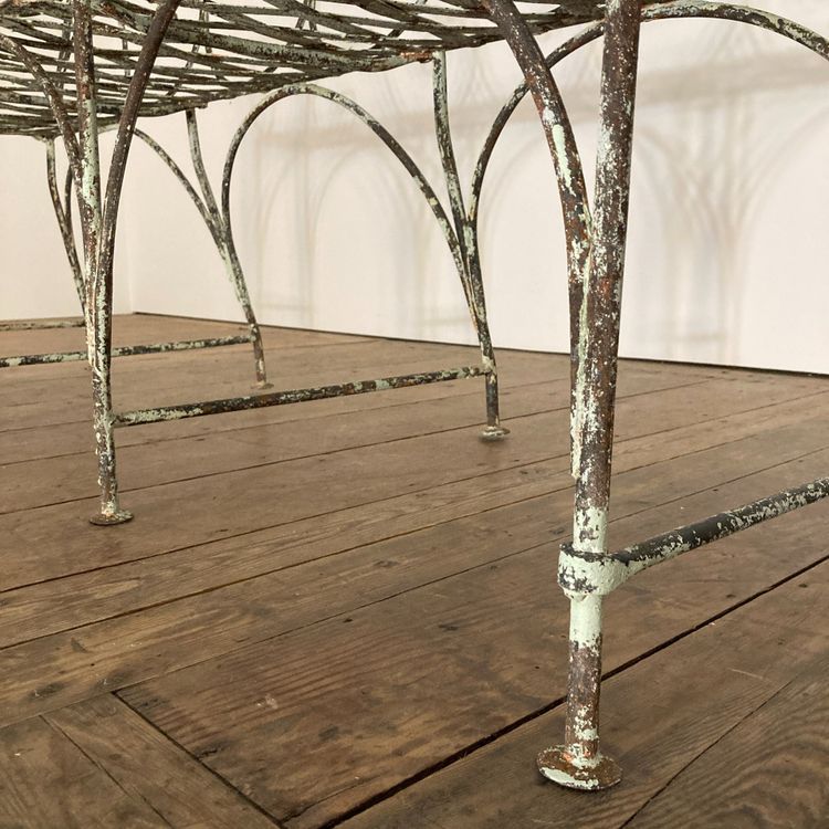 19th century riveted wrought iron bench