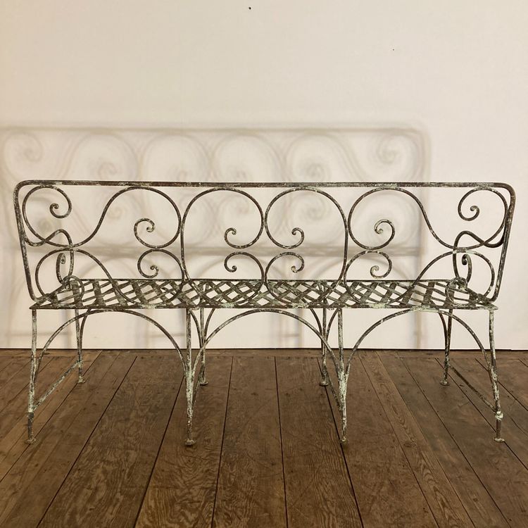 19th century riveted wrought iron bench