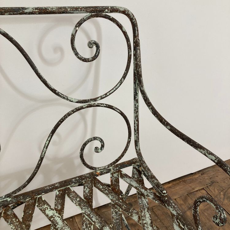 19th century riveted wrought iron bench