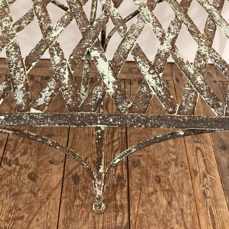19th century riveted wrought iron bench