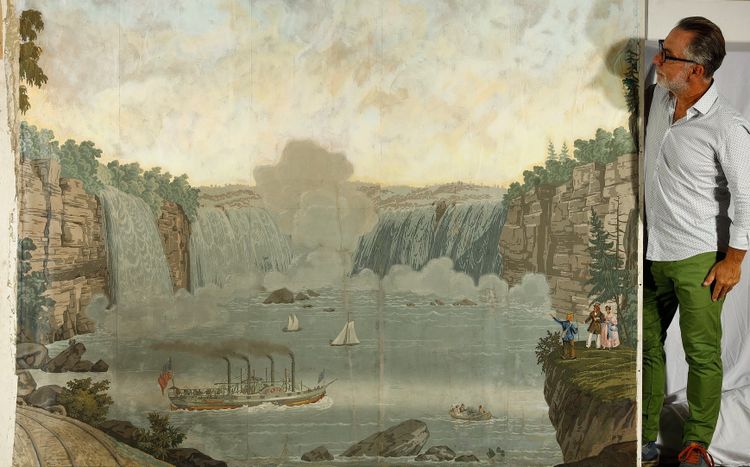 SET OF FIVE WALLPAPERS FROM THE "VUES D'AMÉRIQUE DU NORD" SERIES BY ZUBER & CIE