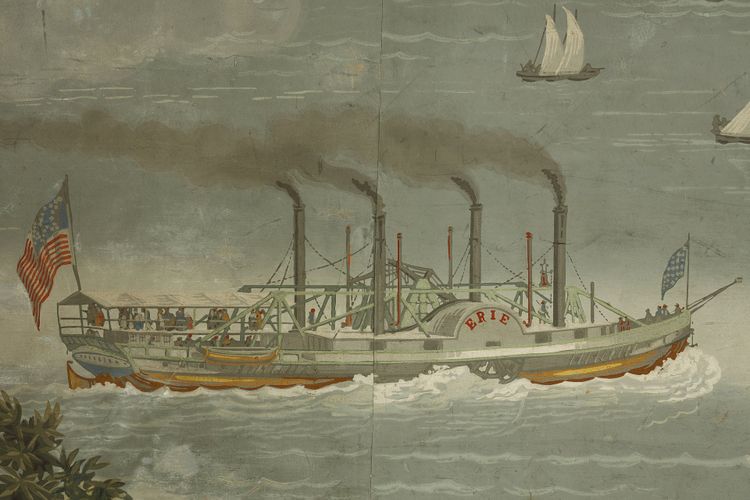 SET OF FIVE WALLPAPERS FROM THE "VUES D'AMÉRIQUE DU NORD" SERIES BY ZUBER & CIE