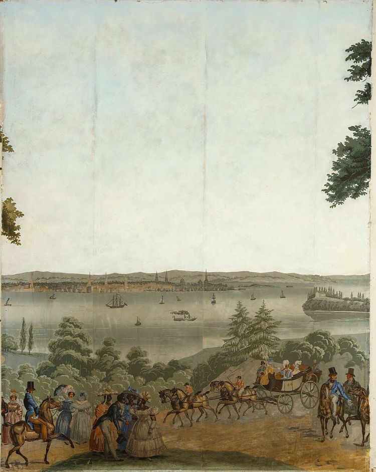 SET OF FIVE WALLPAPERS FROM THE "VUES D'AMÉRIQUE DU NORD" SERIES BY ZUBER & CIE