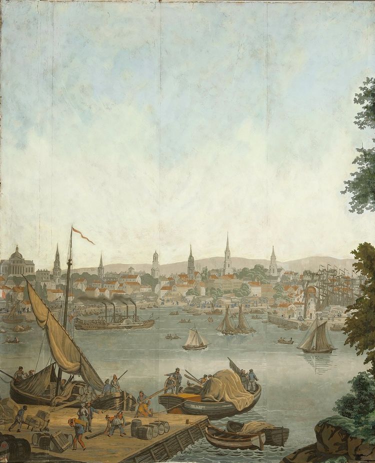SET OF FIVE WALLPAPERS FROM THE "VUES D'AMÉRIQUE DU NORD" SERIES BY ZUBER & CIE