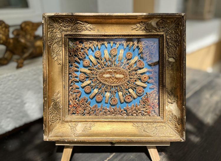 Reliquary paperolles of the Holy Virgin and the True Cross – early 19th century