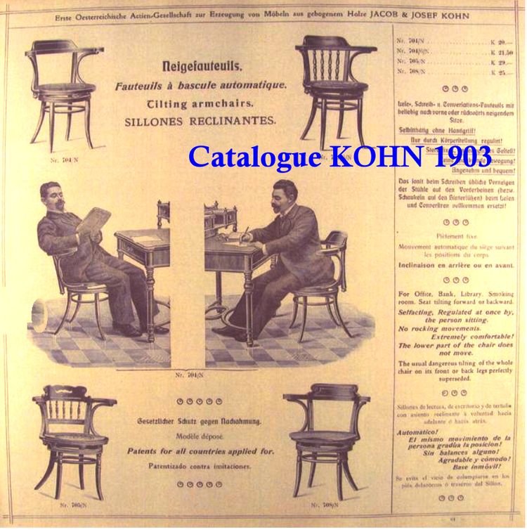 KOHN office armchair N°704/n circa 1905 no Thonet