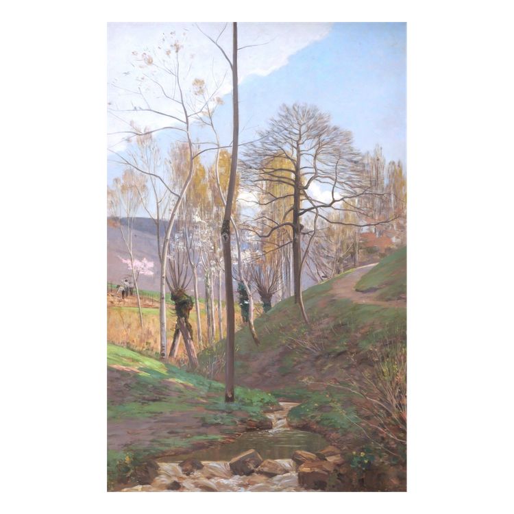 Auguste de BEAUMONT, Landschaft mit Erntehelfern in Collonges bei Genf (GROSSFORMAT)