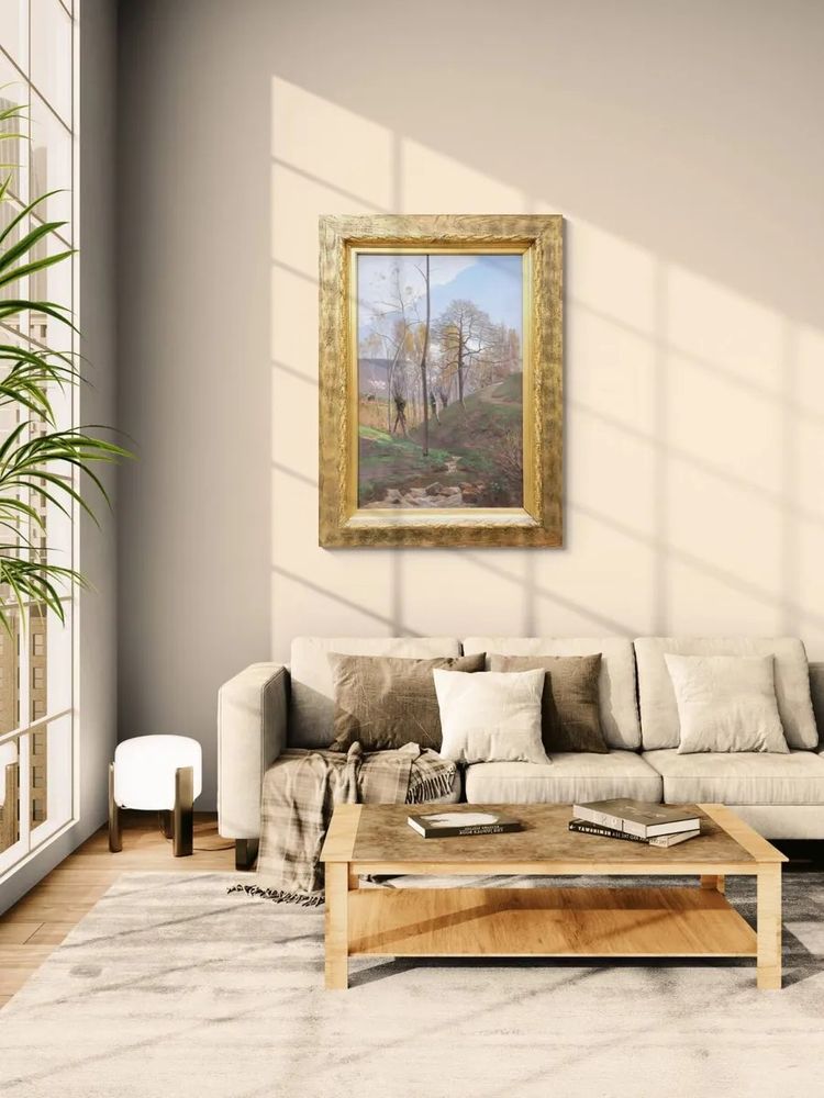 Auguste de BEAUMONT, Paysage aux moissonneurs à Collonges, près de Genève (GRAND FORMAT)