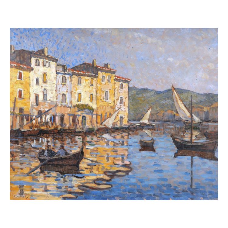 Ferdinand Olivier, Lively Landscape In Martigues