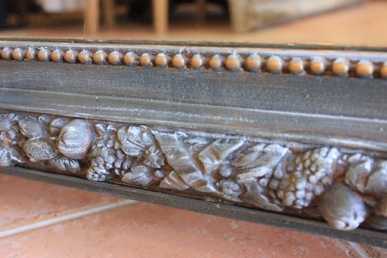 Antique Napoleon III Shell Fronton Mirror, Patinated 85 X 120 Cm