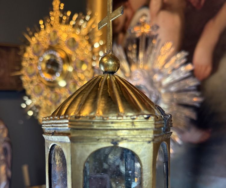 Monstrance Reliquary in copper - Circa 1500