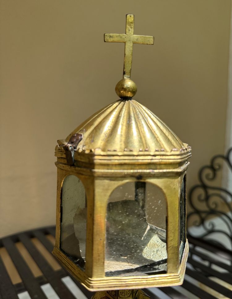 Monstrance Reliquary in copper - Circa 1500