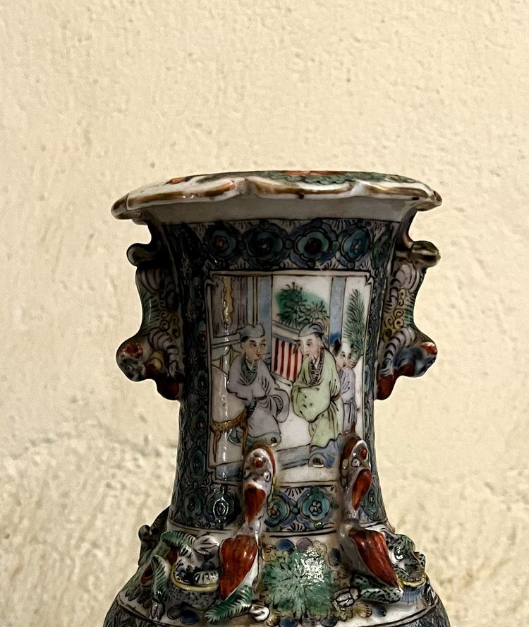 19th century Canton vase, H 25 cm
