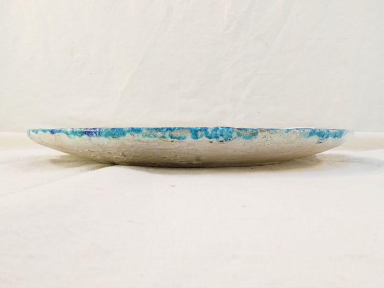 Grande piatto vintage in ceramica con decoro a forma di pesce azzurro degli anni '50/'60, dlg P-R LUCAS