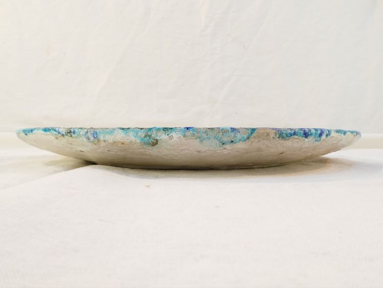 Grande piatto vintage in ceramica con decoro a forma di pesce azzurro degli anni '50/'60, dlg P-R LUCAS