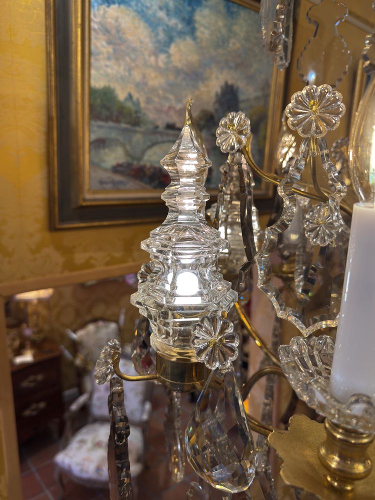 Signed Baccarat - Louis XV Style Chandelier in Gilt Bronze and Cut Crystal, circa 1880-1890