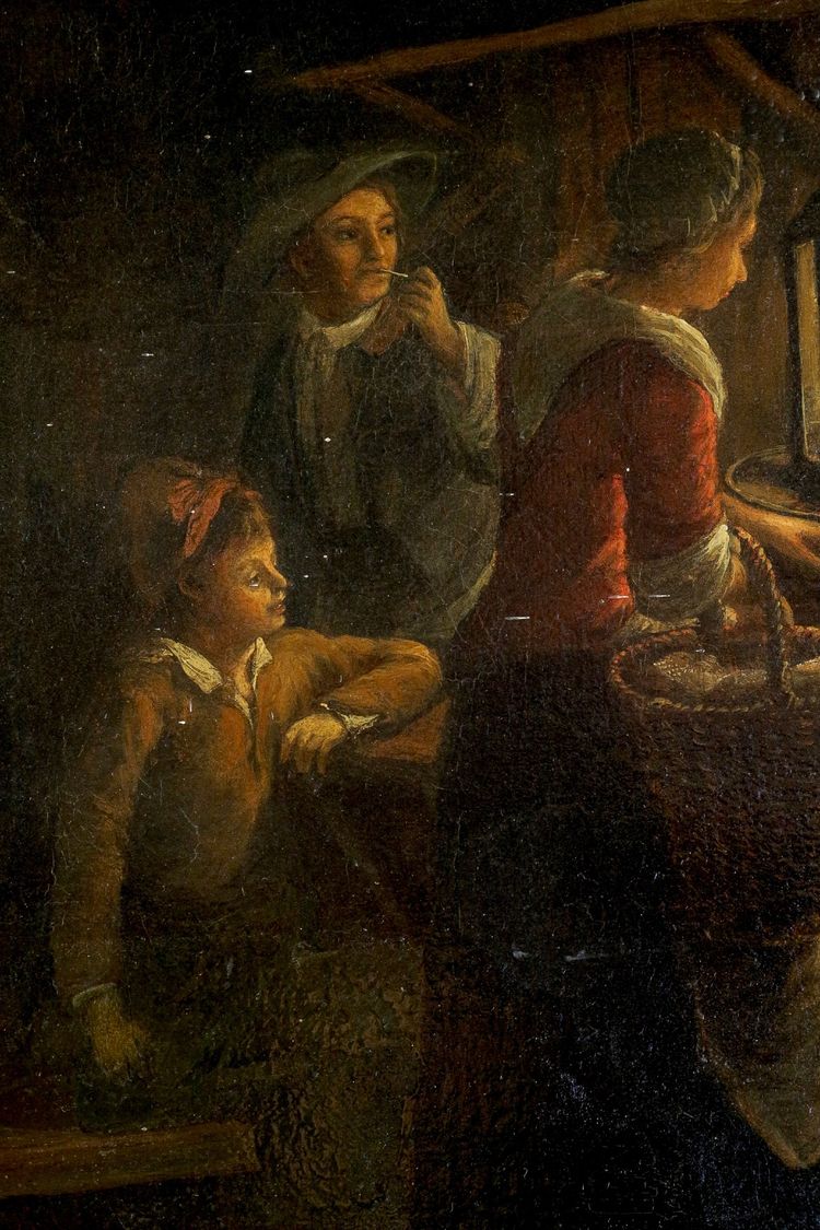 Petrus Van Schendel (1806–1870) Der Fischmarkt in Avond, Öl auf Leinwand um 1840–1850