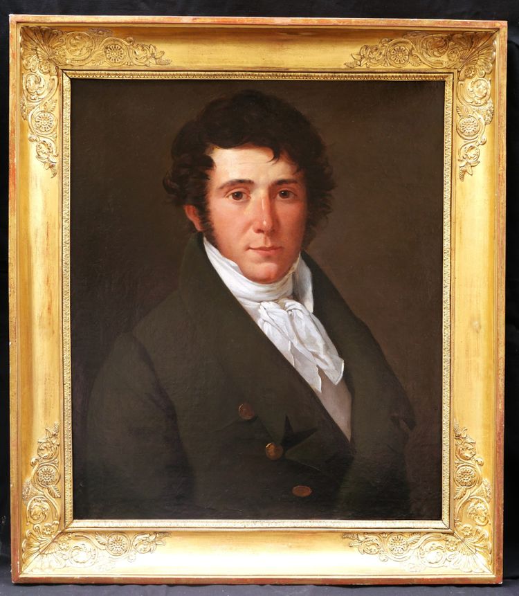 FRENCH SCHOOL circa 1820, Portrait of a young man with sideburns in a frock coat