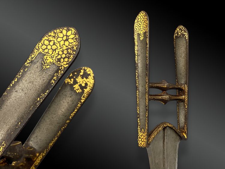 DAGGER called Katar Jamadhar, with its scabbard. Mughal Empire, India, early 19th century