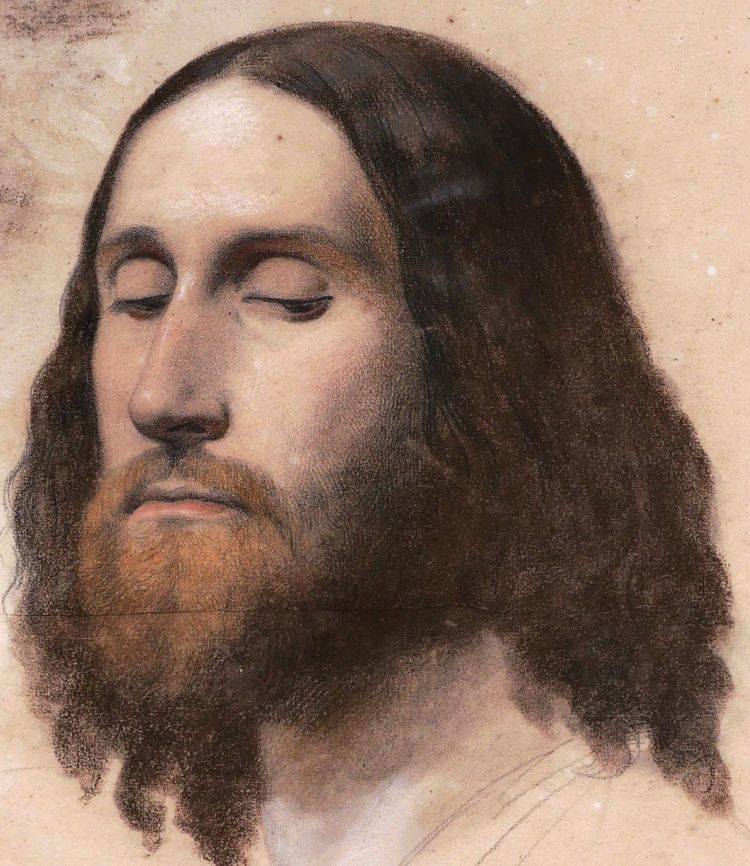 Auguste-Barthélémy GLAIZE, Face of Christ (preparatory for The Conversion of Magdalene)