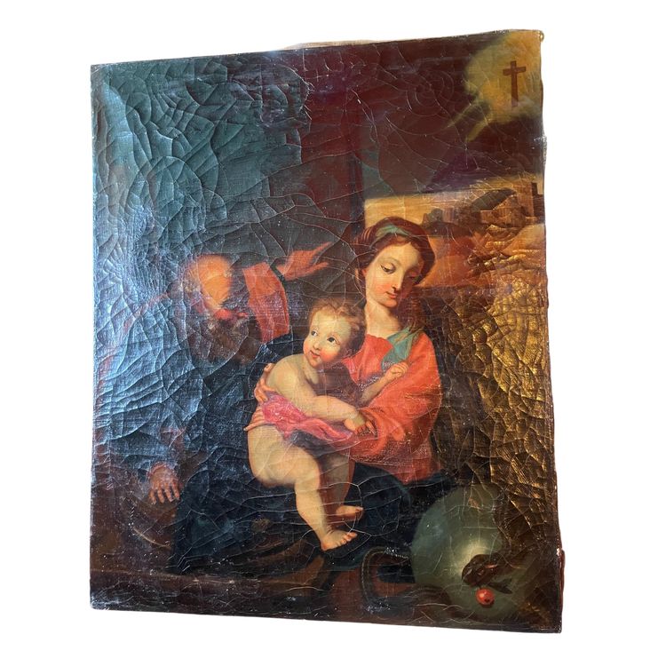 Huile sur Toile Religieux, 18ième siècle