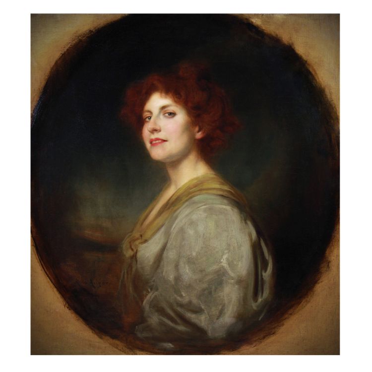 Portrait de beauté rousse, peinture à l'huile sur toile par René Avigdor, XIXe siècle, vers 1898
