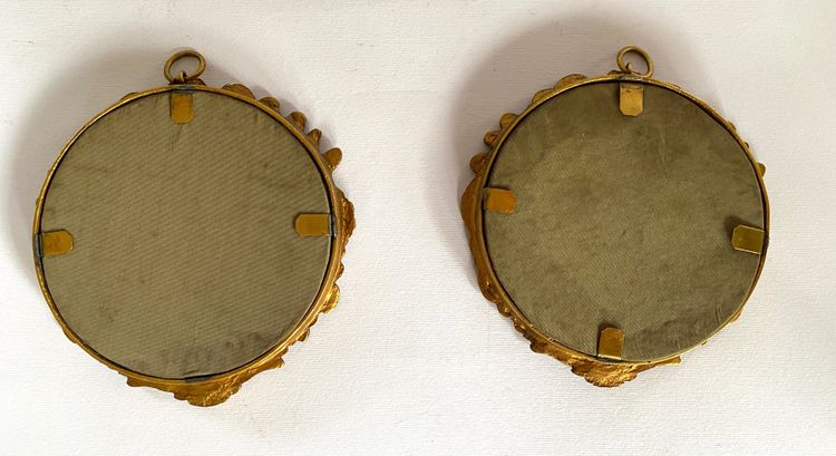 Paar Miniaturen im Louis XV-Stil. Anfang des 20. Jahrhunderts. Vergoldete Bronzerahmen.
