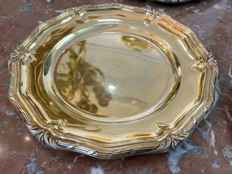 Six assiettes en Argent Massif vermeil Jean-Baptiste Gustave Odiot Paris