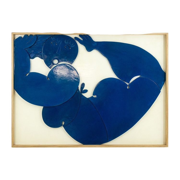 Bas-relief panel entitled "I swim in happiness". Contemporary. LS64453009P