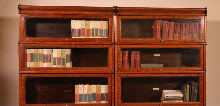 paire de bibliothèques Globe Wernicke en chêne circa 1900