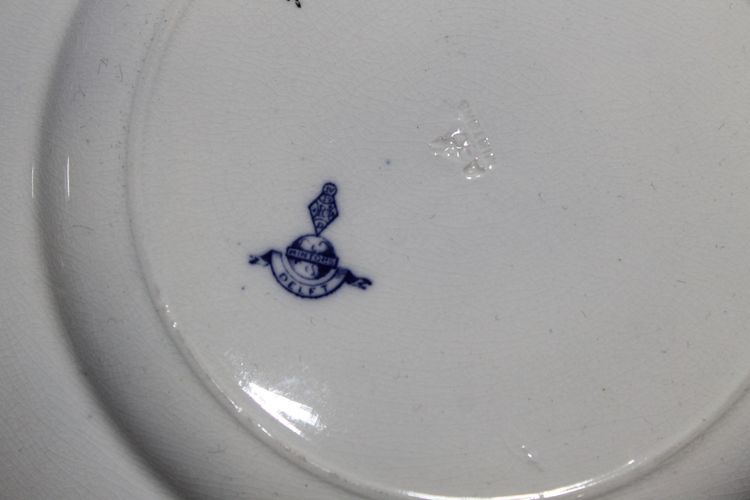 24 englische Steingutteller von Minton, Delfter Blau-Dekor, spätes 19. Jahrhundert