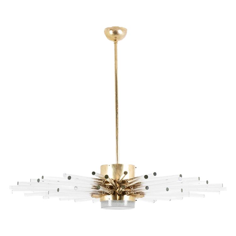 Strahlender Kronleuchter aus Glasröhren. Zeitgenössisches Design. LS64491709P