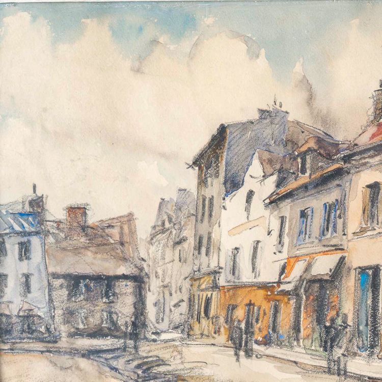 Frank Will (1900-1951) Montmartre Place du Tertre Aquarell, circa 1925-1930