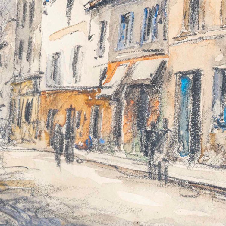 Frank Will (1900-1951) Montmartre Place du Tertre Aquarell, circa 1925-1930