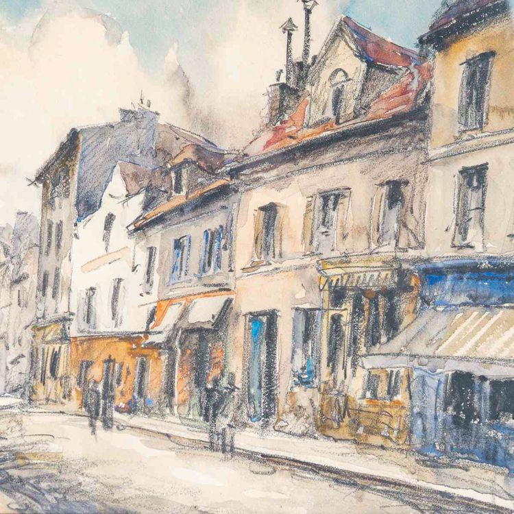 Frank Will (1900-1951) Montmartre Place du Tertre Aquarell, circa 1925-1930