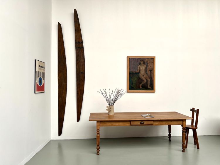 Table de ferme en noyer blond – circa 1900