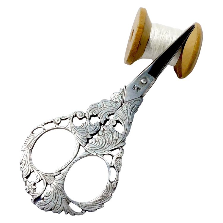 Paar italienische Spitzenstickscheren aus Stahl, Bartolomeo Terzano, 19. Jahrhundert