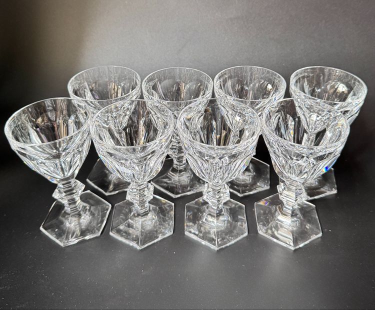 Baccarat 8 white wine glasses 12.4 cm Harcourt 1841 model