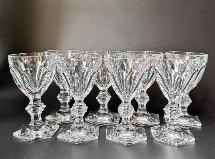 Baccarat 8 white wine glasses 12.4 cm Harcourt 1841 model