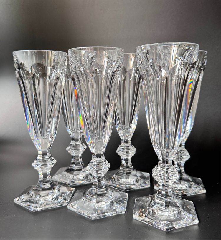 Baccarat 6 Champagnerflöten Harcourt Modell 1841
