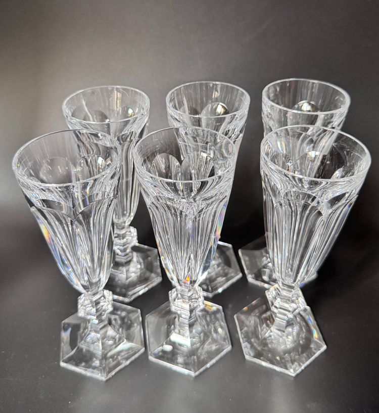 Baccarat 6 Champagnerflöten Harcourt Modell 1841